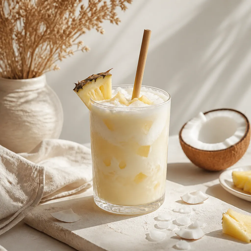 Virgin colada au jus d'ananas et lait de coco, sans alcool