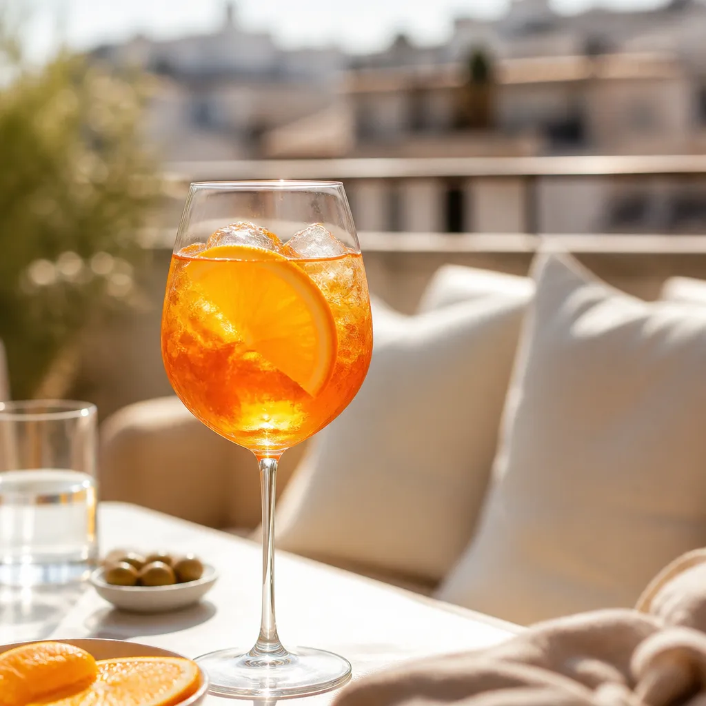 Virgin spritz orange vif avec glaçons et tranche d'orange