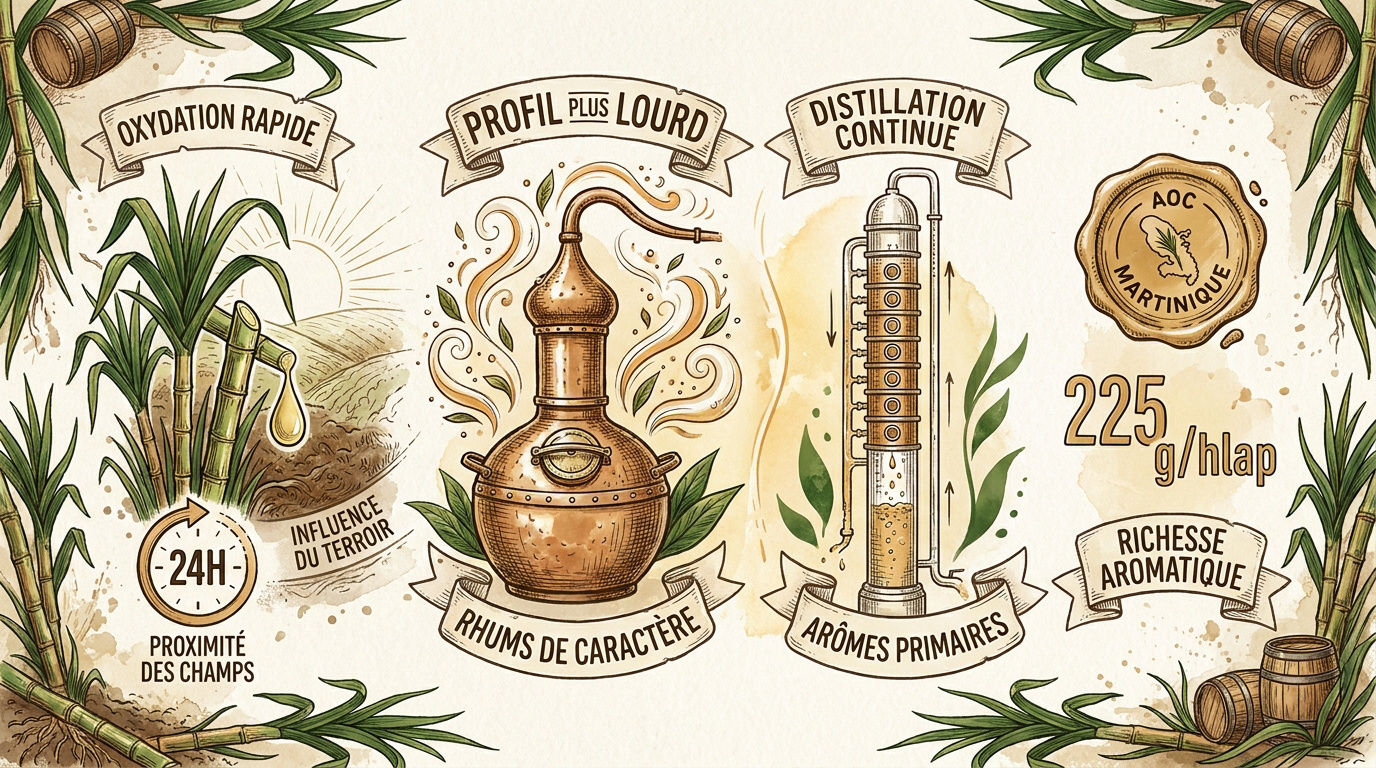 Comparaison visuelle entre un alambic pot still traditionnel et une colonne de distillation créole en cuivre