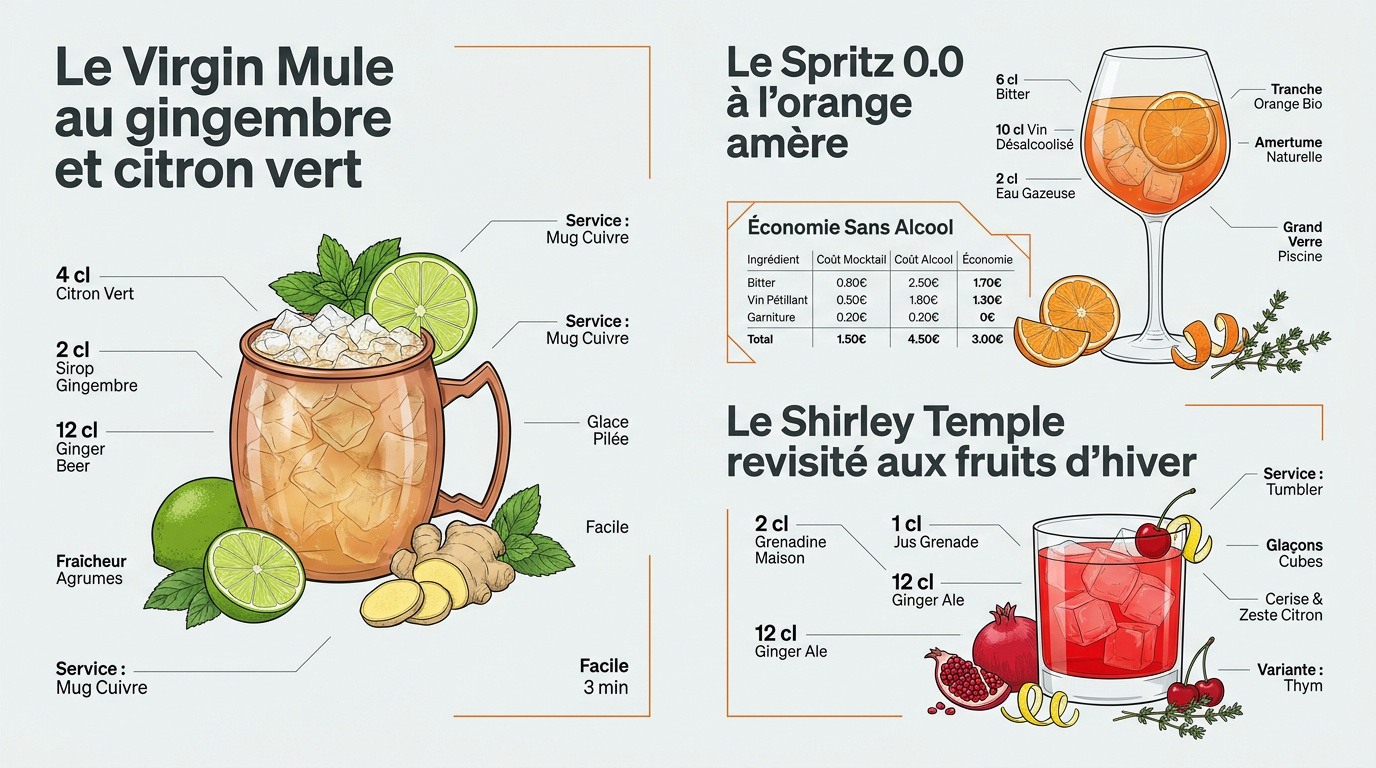 Infographie recettes mocktails