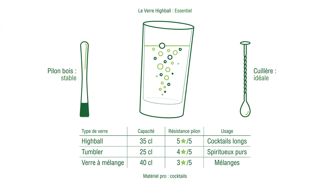Verre highball rempli de glace pilée et menthe pour un mojito