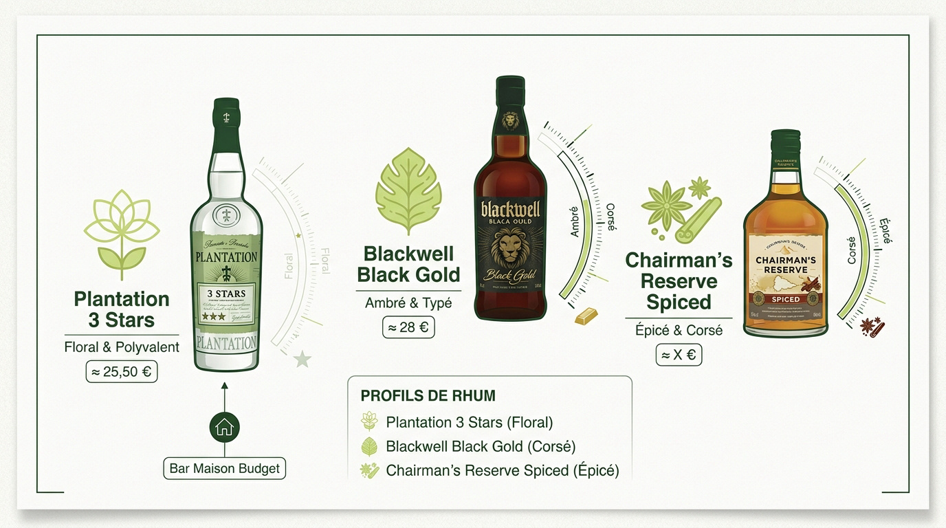 Comparatif rhums Plantation, Blackwell et Chairman's