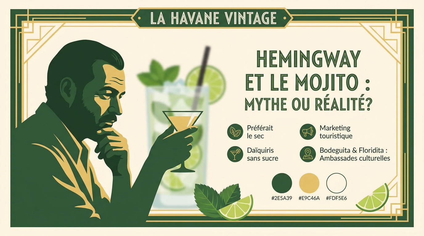 Portrait d'Ernest Hemingway à Cuba évoquant le mythe du mojito