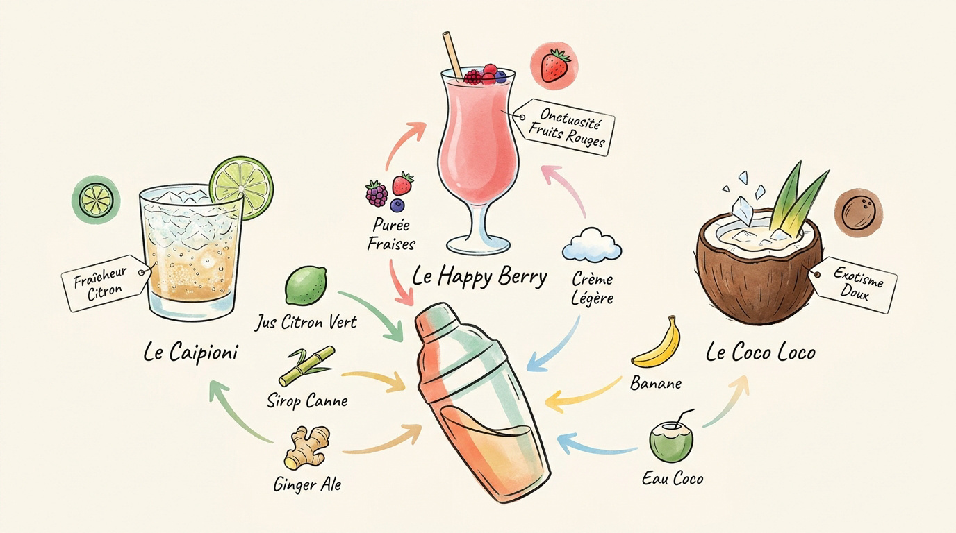 Infographie ludique pour réussir ses cocktails sans alcool pour enfants