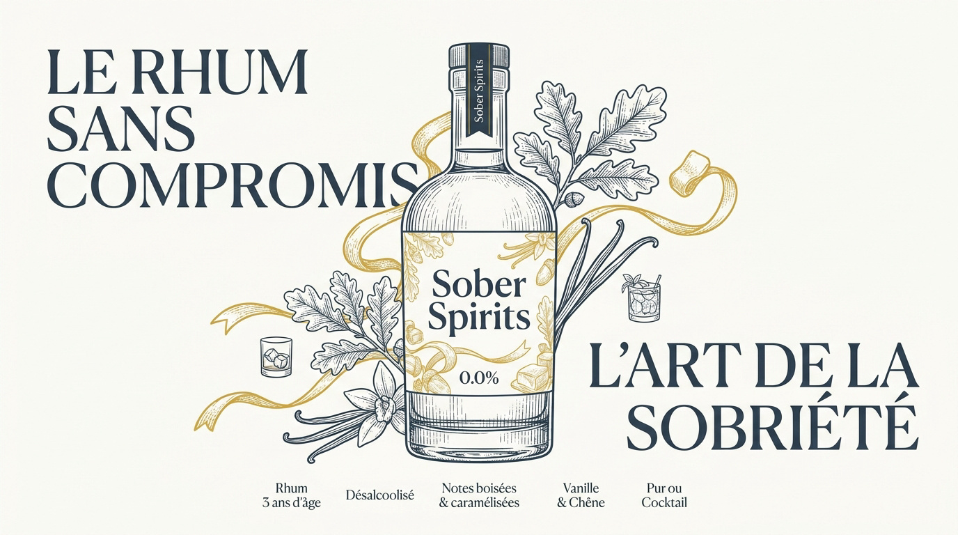 Bouteille de Sober Spirits R 0.0% alternative au rhum vieux